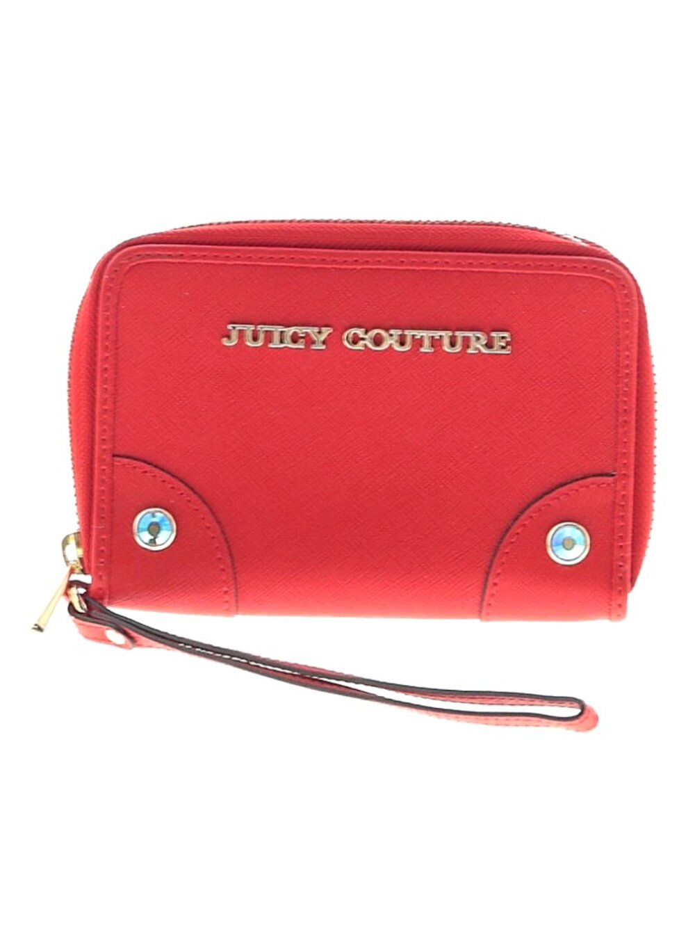 Juicy Couture Compact Zip-Around Wristlet Wallet In Lipstick/Crimson Red